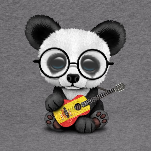 Baby Panda Playing Spanish Flag Guitar by jeffbartels